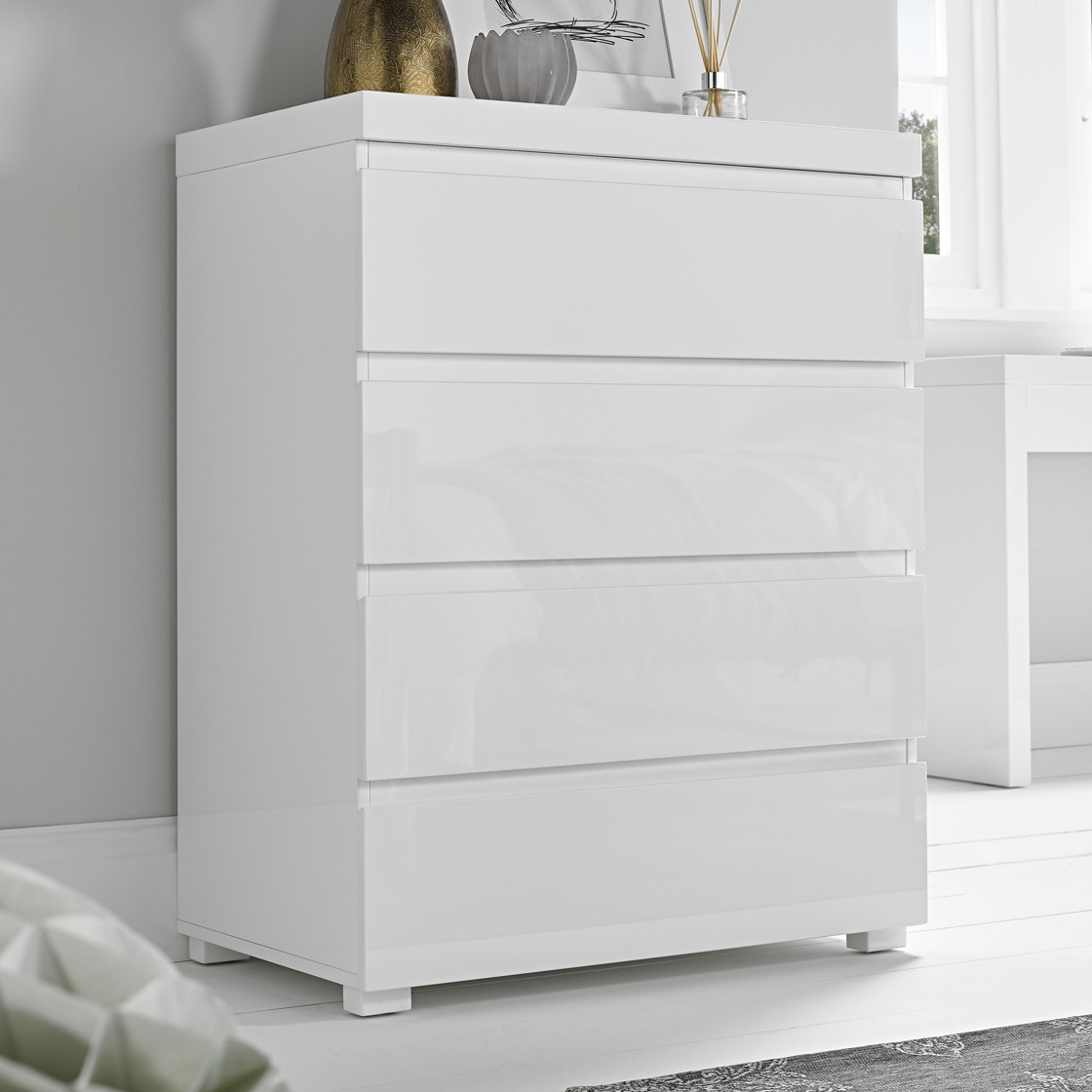 Puro 4 Drawer Chest White Lpd Furniture