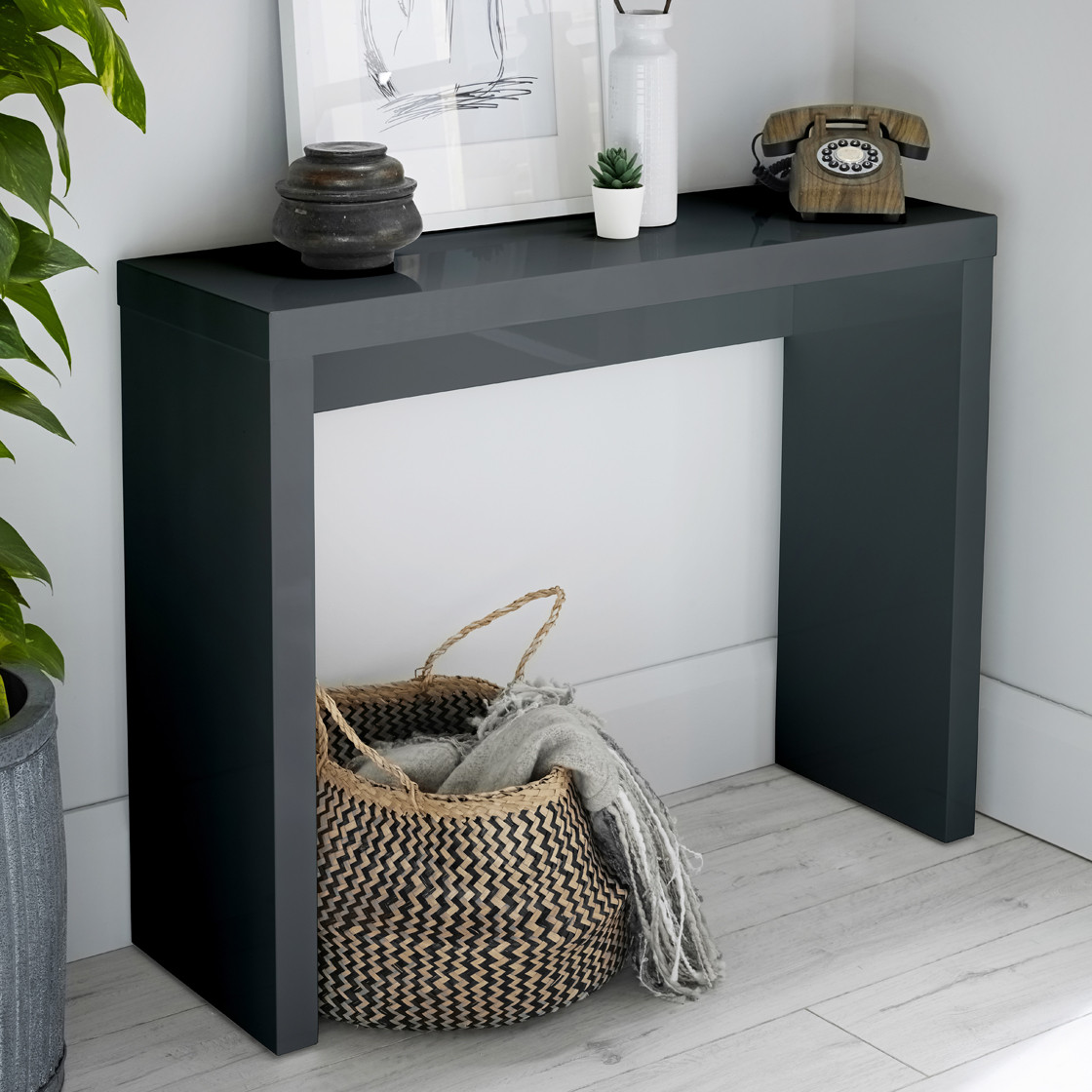 Puro Console Table Charcoal