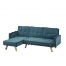 Kitson Corner Sofa Bed Teal Velvet