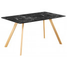 Venice Black Dining Table Marble Effect
