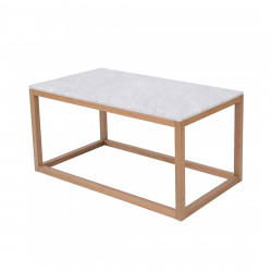 Harlow Coffee Table Oak-White Marble Top